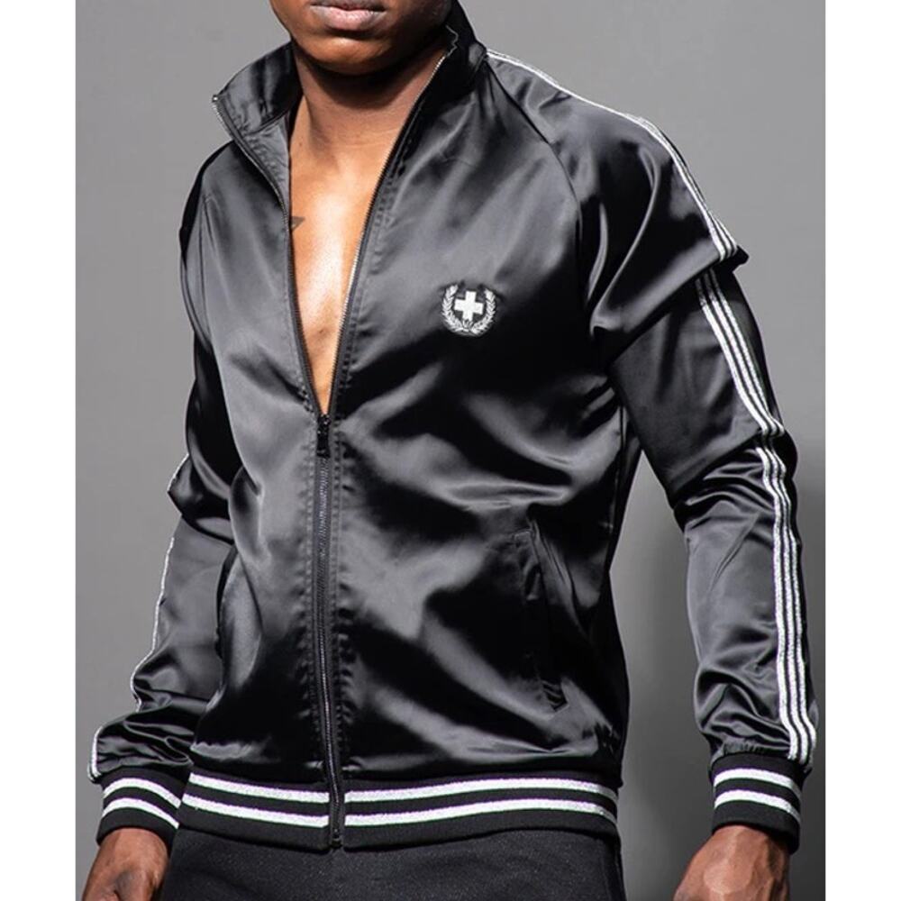 Andrew Christian Squad Satin Jacket Size L.  Limited Edition Style  NWT